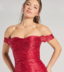 Show Me Romance Off-The-Shoulder Lace Midi Dress