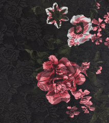 Divine Nature Floral Lace Corset Midi Dress