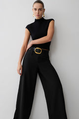Arlo Wide Leg Suiting Trouser - Black