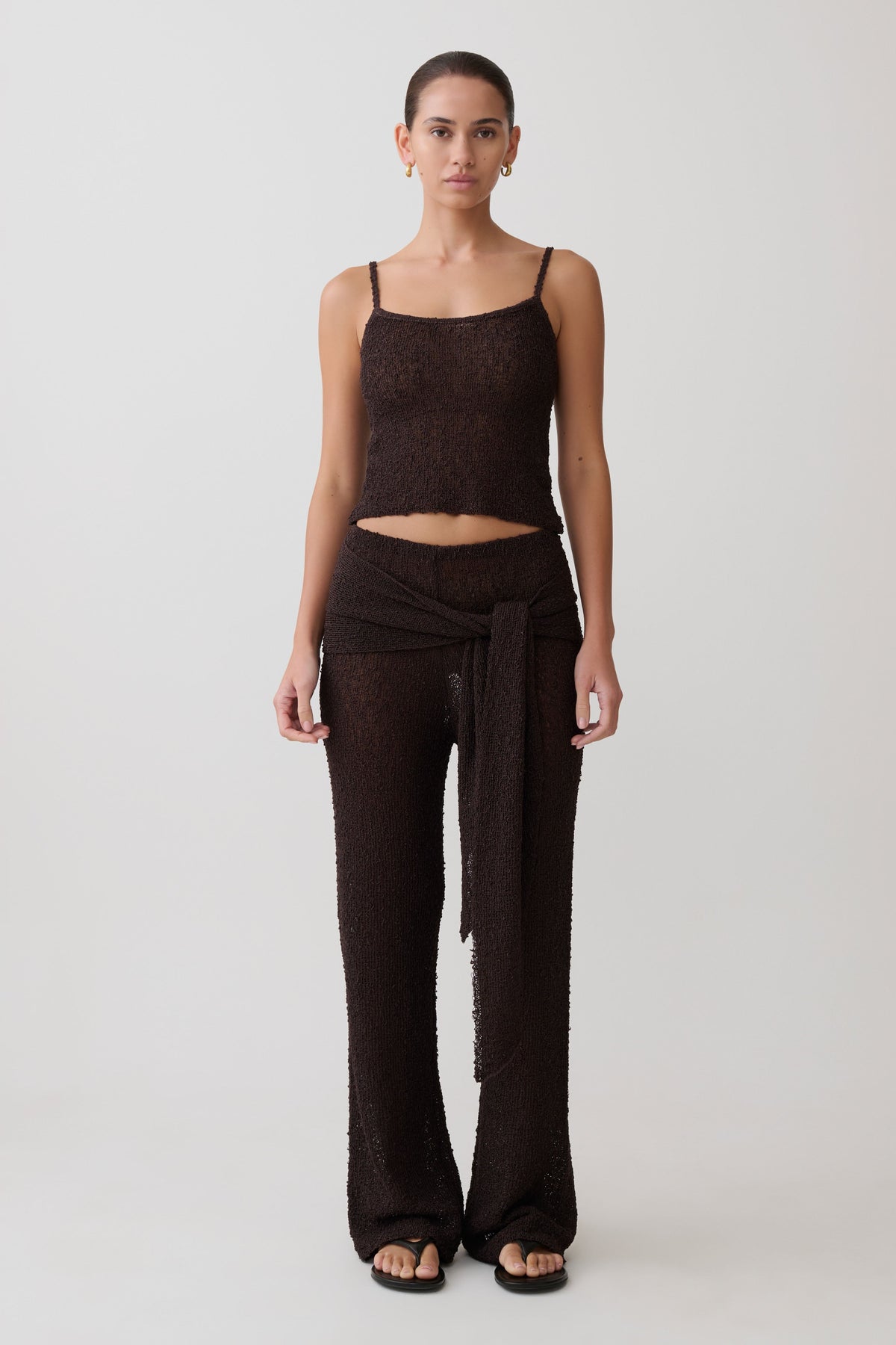 Mattais Boucle Knit Pants - Dark Chocolate