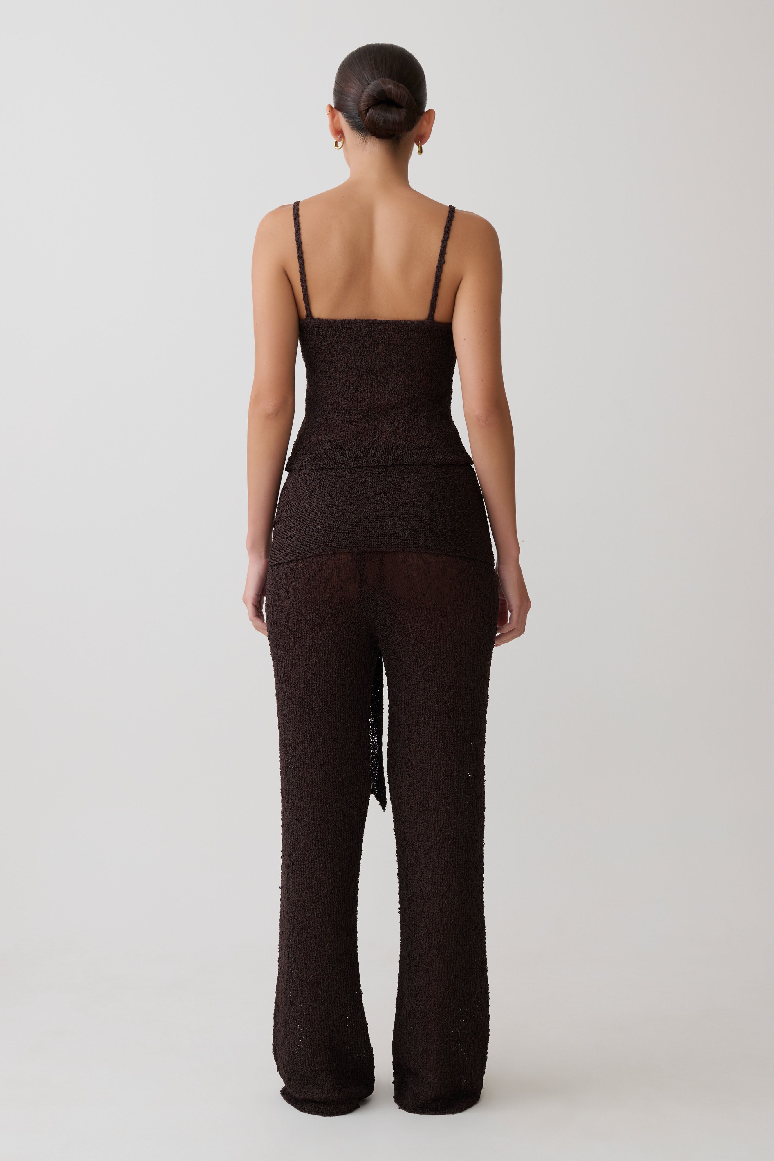 Mattais Boucle Knit Top - Dark Chocolate