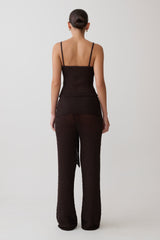 Mattais Boucle Knit Pants - Dark Chocolate