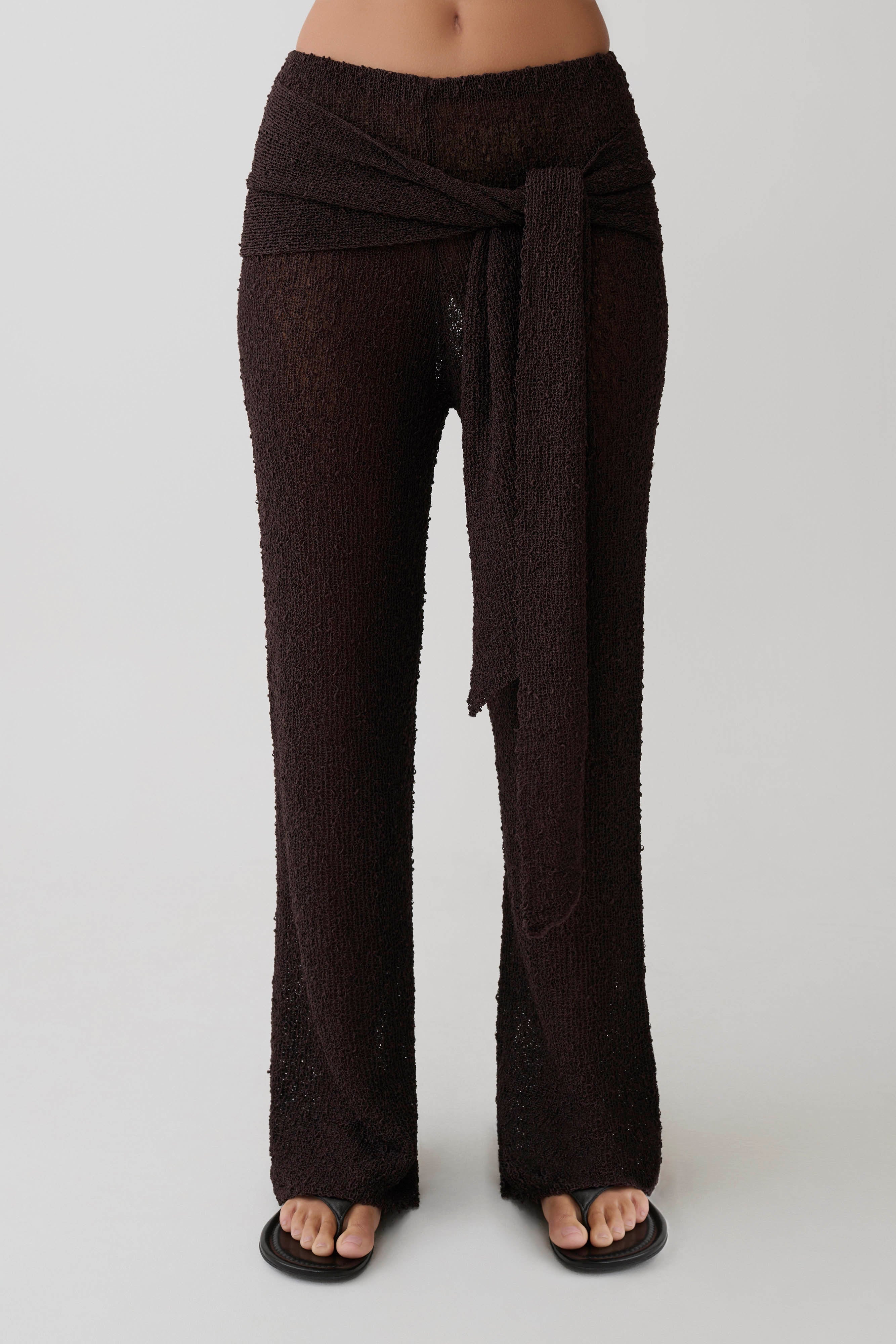 Mattais Boucle Knit Pants - Dark Chocolate