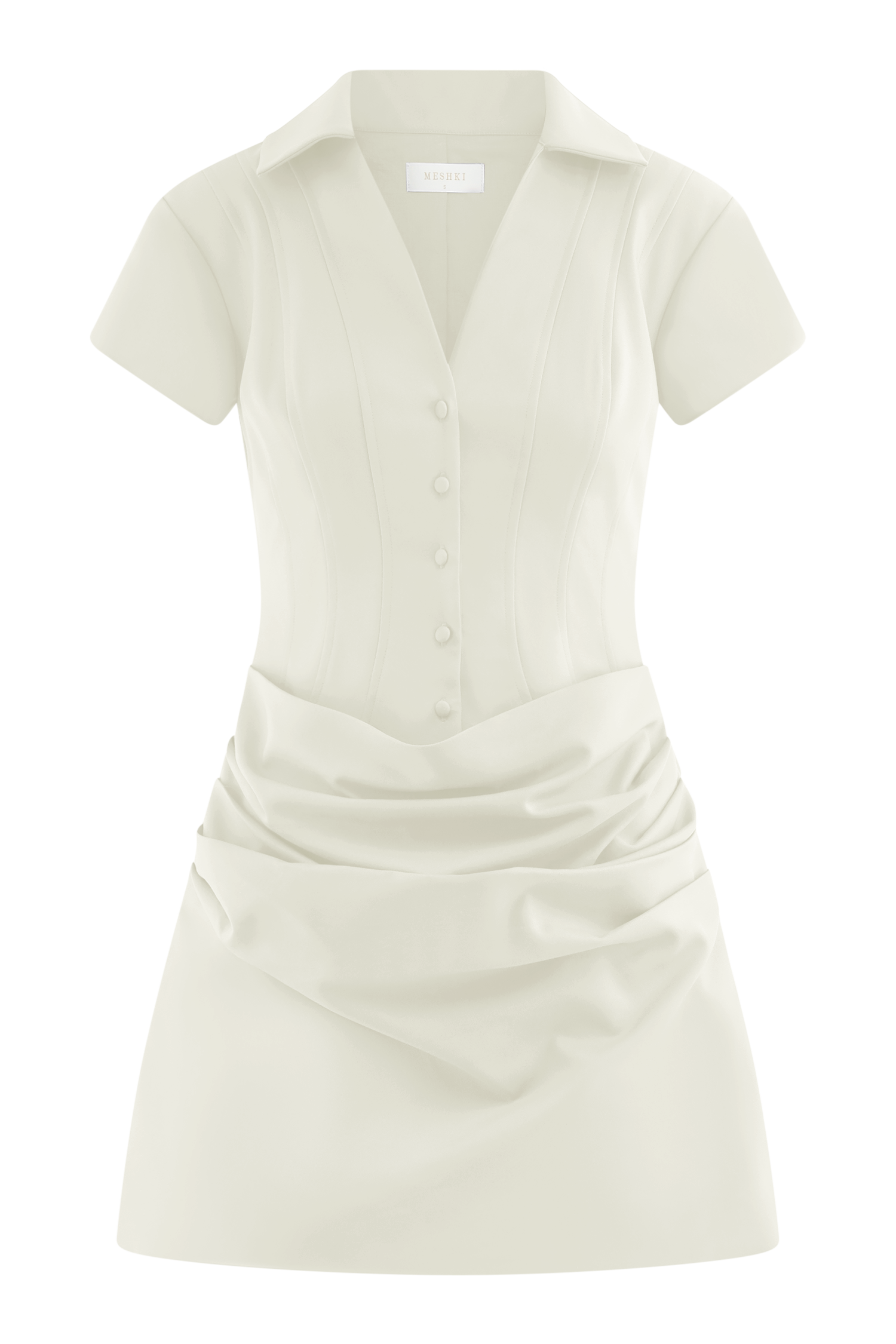 Tarryn Collared Cotton Mini Dress - White